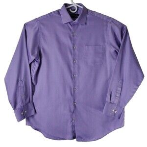 Geoffrey Beene Dress Shirt 16.5 Lavender Long Sleeve Academia No Iron
